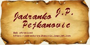 Jadranko Pejkanović vizit kartica